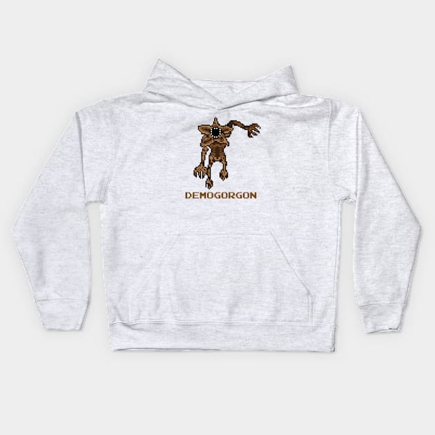 Stranger Things Demogorgon Pixellated Kids Hoodie by Rebus28